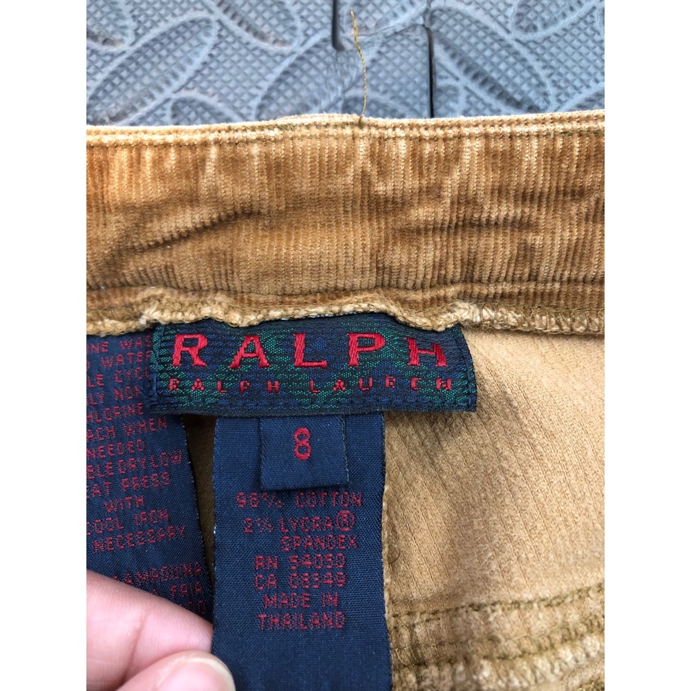 Vintage Ralph Lauren Corduroy Pants Womens 8 Brown Flare Leg Western - Picture 5 of 10